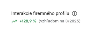 Google štatistika: interakcie firemného profilu +128,9 % (3/2025)